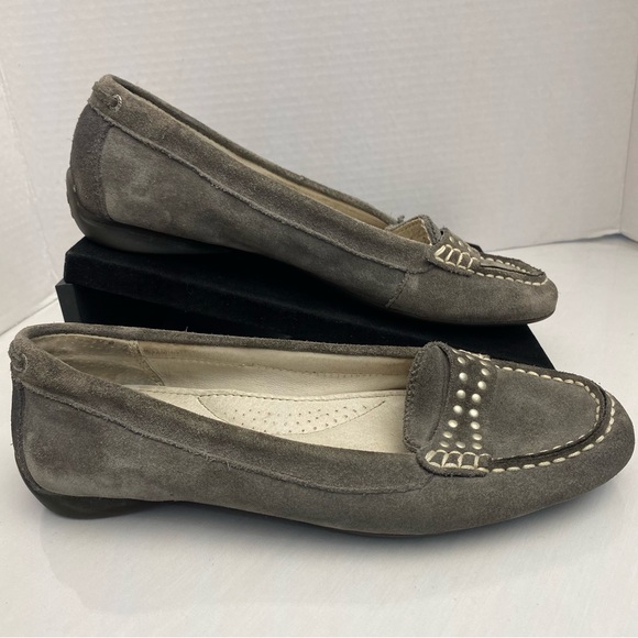 Sperry Top-Sider Suede Studded Penny Loafers Gray Women’s 8M - Picture 2 of 15